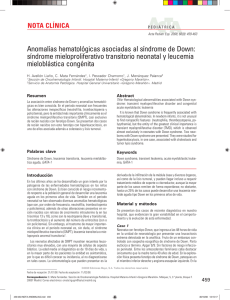Anomalías hematológicas asociadas al síndrome de Down