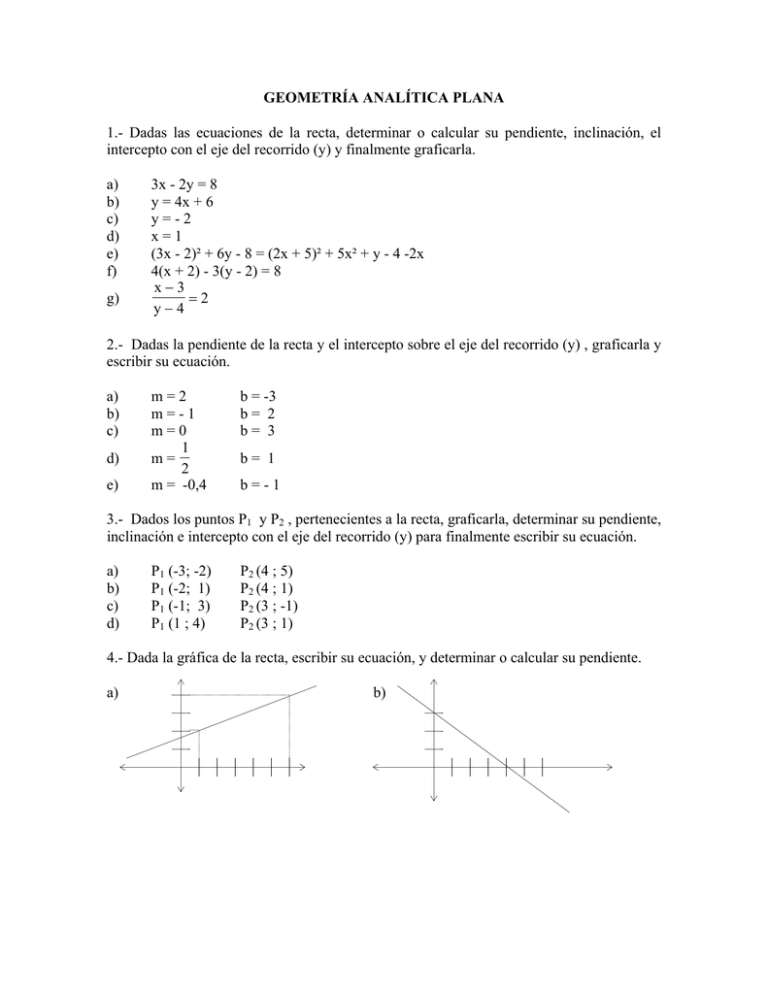 Ejercicios De Geom Analitica