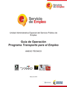 Guía de Operación Programa Transporte para el Empleo
