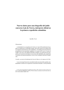 Nuevos datos para una biografía del judío converso Luis de Torres