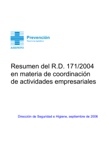 SGS0504005 Resumen RD 171-2004 coordinación actividades em…