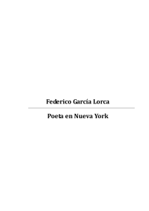 Federico García Lorca Poeta en Nueva York