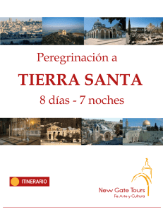 Itinerario Tierra Santa 7 noches 8 dias 2015 SIN