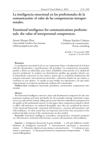 La inteligencia emocional en los profesionales de la comunicación