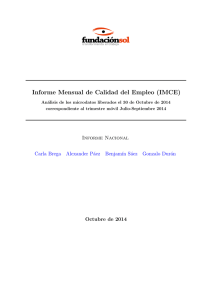 Informe Mensual de Calidad del Empleo (IMCE)