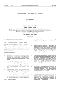 Decisión de la Comisión, 2000/571/CE de 8 de septiembre de 2000