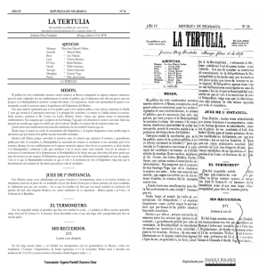 Periódico La Tertulia, Edición N° 16, Masaya febrero 13 de 1878