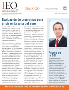 Evaluación de programas para crisis en la zona del euro DIÁLOGO