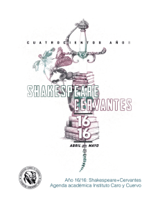 Año 16/16: Shakespeare+Cervantes Agenda académica Instituto