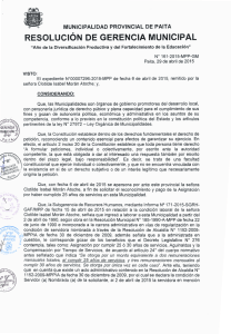 Resolucion de Gerencia Municipal N 161-2015-MPP-GM