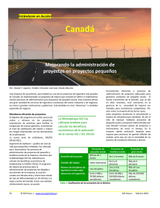 Canadá Mejorando la administración de proyectos en