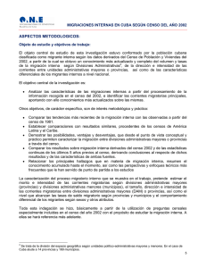 aspectos metodologicos - Oficina Nacional de Estadísticas. Cuba