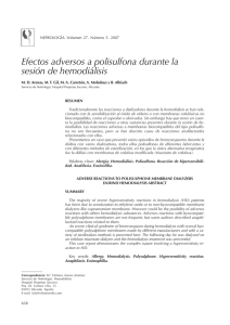 Efectos adversos a polisulfona durante la sesión de hemodiálisis