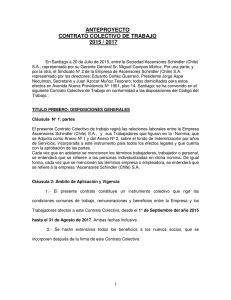 anteproyecto contrato colectivo de trabajo 2015 / 2017