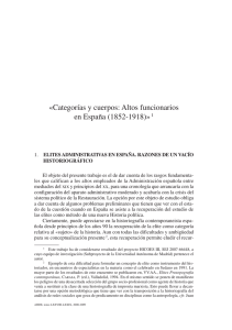 «categorías y cuerpos: altos funcionarios en españa (1852