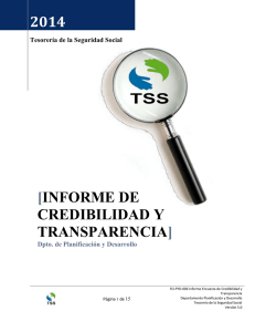 Informe de Credibilidad y Transparencia