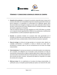 TÉRMINOS Y CONDICIONES GENERALES ORDEN DE COMPRA