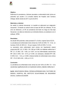 RESUMEN Objetivo Determinar la prevalencia y factores asociados