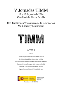 V Jornadas TIMM - Grupo de Procesamiento del Lenguaje y