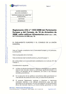 Reglamento (CE) nº 1333/2008 del Parlamento Europeo y del