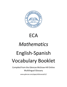 ECA Mathematics English-‐Spanish Vocabulary Booklet
