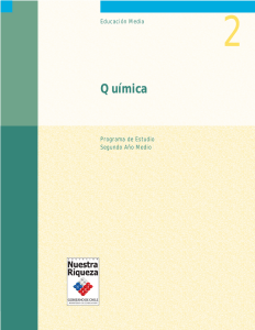 Qu&iacute;mica: programa de estudio, segundo a&ntilde;o medio