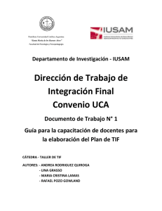 Dirección de Trabajo de Integración Final Convenio UCA