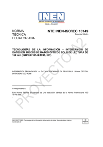 NTE INEN-ISO/IEC 10149 - Servicio Ecuatoriano de Normalización
