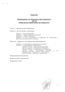 Reglamento Disciplinario FMN - Federación Madrileña de Natación