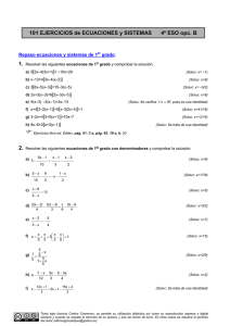 Ecuaciones y sistemas - Página web de Alfonso González