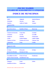 Listado de Municipios y colegios reservados para peregrinos