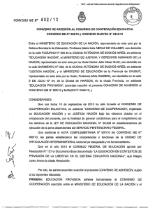 Convenio Marco - Ministerio de Educación de la Provincia del Chubut