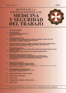 Diciembre 2005 . Vol. 1 Nº 1 - sociedad vasca de medicina del trabajo