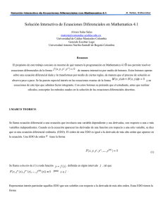 Solución Interactiva de Ecuaciones Diferenciales en Mathematica 4.1