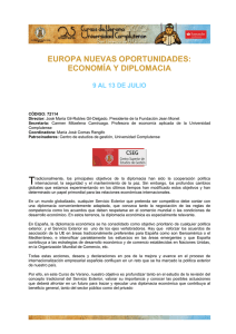 europa nuevas oportunidades: economía y diplomacia 9 al 13 de julio