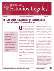 Los entes reguladores en la legislación salvadoreña. Primera Parte