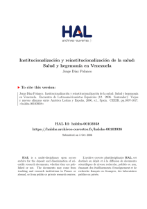 Institucionalización y reinstitucionalización de la salud - Hal-SHS