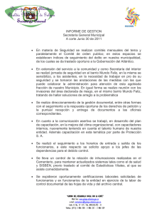 Informe de Gestión Junio de 2011 Secretaría General