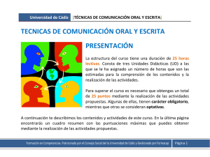TECNICAS DE COMUNICACIÓN ORAL Y ESCRITA PRESENTACIÓN