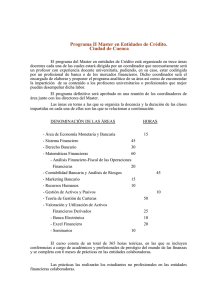 Programa II Master en Entidades de Crédito. Ciudad de Cuenca
