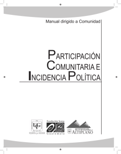 PartiCiPaCión CoMunitaria e InCidenCia PolítiCa