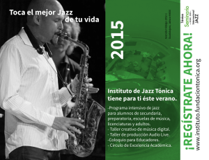 ¡regístr ate ahor a! - Instituto de Jazz Tónica