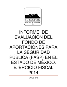 (FASP) en el estado de México. Ejercicio fiscal 2