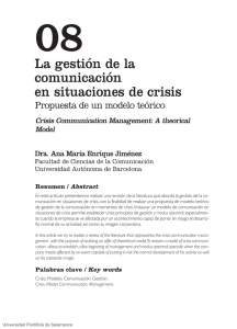 La gestión de la comunicación en situaciones de crisis