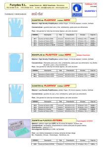 Catalogo 1.01 - Guantes 1 - Fabricación de bolsas de plástico