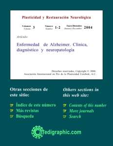 Enfermedad de Alzheimer. Clínica, diagnóstico y
