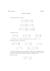 Mecánica Cuántica Curso 2006 Práctico 3: Algebra 1. a) Haga los