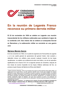 En la reunión de Leganés Franco reconoce su primera derrota militar