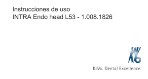 Instrucciones de uso INTRA Endo head L53