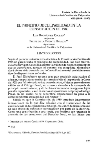 EL PRINCIPIO DE CULPABILIDAD EN LA CONSTITUCION DE 1980